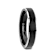 ASTON Black Brushed Center Tungsten Ring with Polished Beveled Edges 4mm