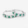 Green Emerald and White Topaz Sterling Silver Hoop Earrings