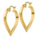 14k Yellow Gold 1 1/8" Polished Heart Hoop Earrings