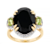 Black Spinel, Peridot And White Zircon Ring In 18K Gold Over Sterling
Silver 10.09ctw