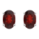 6x4mm Oval Garnet 14k White Gold Stud Earrings