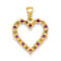 10k Yellow Gold and Rhodium Over 10k Yellow Gold Diamond and 0.5 cttw
Ruby Heart Pendant