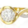Two-Tone Bypass Moissanite Ring In 14K Gold Over Sterling Silver