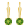 4mm Round Peridot 14k Yellow Gold Drop Earrings
