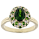 Chrome Diopside Oval Halo And White Zircon Ring In 18K Gold Over
Sterling Silver 1.85ctw