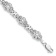 Rhodium Over 14k White Gold Textured Fancy Floral Link Bracelet