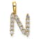 14K Yellow Gold Lab Grown Diamond Letter N Initial Pendant