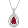 Ruby & Diamond 18K White Gold Teardrop Necklace 1.99ctw