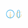 14K Yellow Gold Over Sterling Silver Floating Enamel Hoop Earrings in Teal
