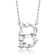 Initial B Mixed Cut CZ Pendant Necklace In Sterling Silver 18 Inch