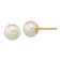 14K Yellow Gold 7-8mm White Round Freshwater Cultured Pearl Stud Post Earrings