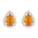 7x5mm Pear Shape Citrine And Created White Sapphire 10k Yellow Gold Halo
Stud Earrings