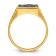 10K Yellow Gold Men's Lab Created Sapphire and Diamond Lodge Masonic Ring