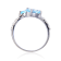 Pear Shape Blue Topaz with White Topaz Accents Sterling Silver Bypass
Ring, 1.19ctw