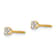 14k Yellow Gold Children's 3mm White Zircon Stud Earrings