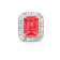 21.85 Cts Rhodochrosite and 3.07 Cts White Diamond Ring in 18K 2- Tone