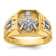 10K Two-tone Yellow and White Gold Textured and Enamel Diamond Blue
Lodge Masonic Ring 0.1ctw