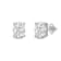 White Cubic Zirconia 14k White Gold Studs With Velvet Gift Box 3.00ctw