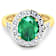 2.63ctw Green Emerald and Diamond 14K Yellow Gold Halo Ring