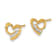 14k Yellow Gold Cubic Zirconia Heart Post Earrings