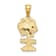 14k Yellow Gold Textured Aruba On Palm Tree Pendant