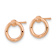14k Rose Gold Polished and Diamond-Cut Circle Stud Earrings