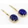 Lapis Lazuli And White Zircon Dangle Earrings In 18K Gold Over Sterling
Silver 0.46ctw
