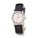 Charles Hubert Ladies Crystal Bezel Black Leather Watch