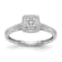 Rhodium Over 14K White Gold Lab Grown Diamond Cluster Engagement Ring 0.202ctw