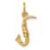 14k Yellow Gold Textured 3D Saxophone Pendant