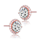 CZ Halo Stud Earrings In 18K Rose Gold Over Sterling Silver