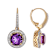 Amethyst Round And White Zircon Dangle Earrings In 18K Gold Over
Sterling Silver 3.42ctw