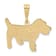 14k Yellow Gold Textured Jack Russell Terrier Dog Pendant