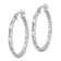 Rhodium Over Sterling Silver Twisted 3x30mm Hoop Earrings