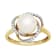8mm Round White Freshwater Pearl and 0.13ctw Diamond 10K Yellow Gold
Swirl Halo Ring