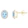 7x5mm Oval Simulated Aquamarine And Created White Sapphire 10k Yellow
Gold Halo Stud Earrings