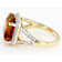 Citrine Rectangular Octagonal And White Diamond Halo Ring In Solid 14K
Yellow Gold 4.55ctw