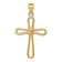 14k Yellow Gold Polished Rounded Cross with X Center Pendant