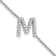 Rhodium Over 14k White Gold Diamond Sideways Letter M Bracelet