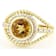 Citrine Round And White Zircon Ring In 18K Gold Over Sterling Silver 2.25ctw