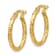 14k Yellow Gold Polished and Textured 3/4" Hoop Earrings