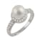 White Cultured Freshwater Pearl Ring Rhodium Over Silver