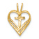 14k Yellow Gold Diamond-Cut Heart with Cross Chain Slide Pendant