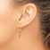 14k Yellow Gold Mini Cross with Heart Dangle Earrings