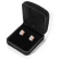 White Cubic Zirconia 14k Rose Gold Studs With Velvet Gift Box 0.50ctw