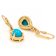 Turquoise Pear And Swiss Blue Topaz Earrings In 18K Gold Over Sterling
Silver 0.08ctw