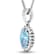 1.05ctw 14K White Gold Oval Aquamarine and White Diamond Pendant with 18
inch Cable Chain