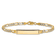 14k Yellow Gold and Rhodium Over 14k Yellow Gold Pavé Figaro Link ID Bracelet