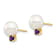 14K Yellow Gold 7-7.5mm White Round Freshwater Cultured Pearl Amethyst
Post Earrings