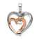14k White Gold and 14k Rose Gold Diamond Double Heart Pendant